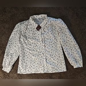 Cricket Lane Women's Brown and White Blouse